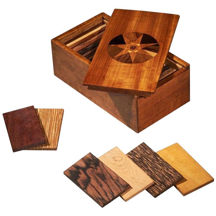 19th C West Indian Satinwood Specimen Wood Box
