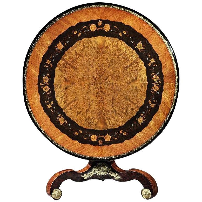 An Exceptional 19th Century Edward Holmes Baldock Marquetry Centre Table