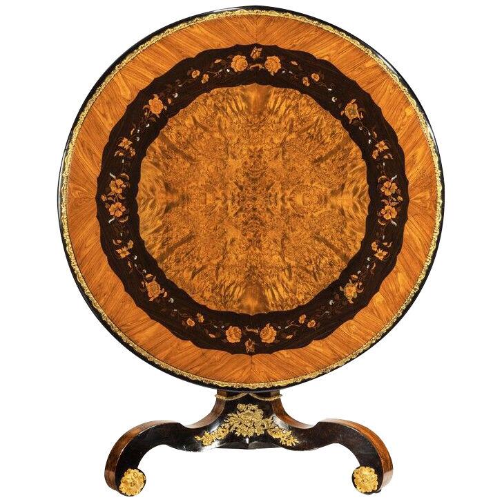 Exceptional C19th Marquetry Centre Table Attributed to Edward Holmes Baldock