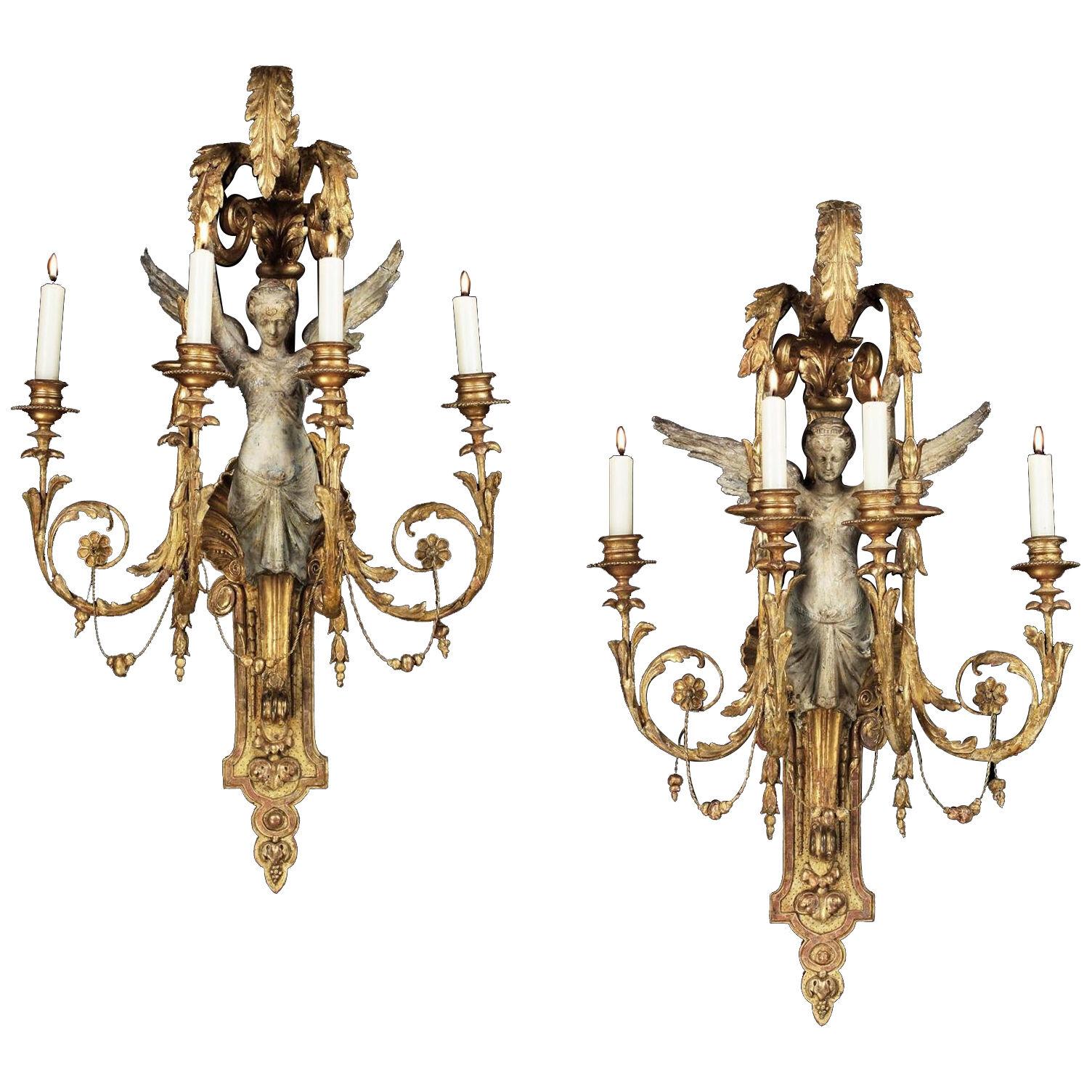 An Important Pair of Late 18th Century Italian Wall Sconces, Lombardy Region