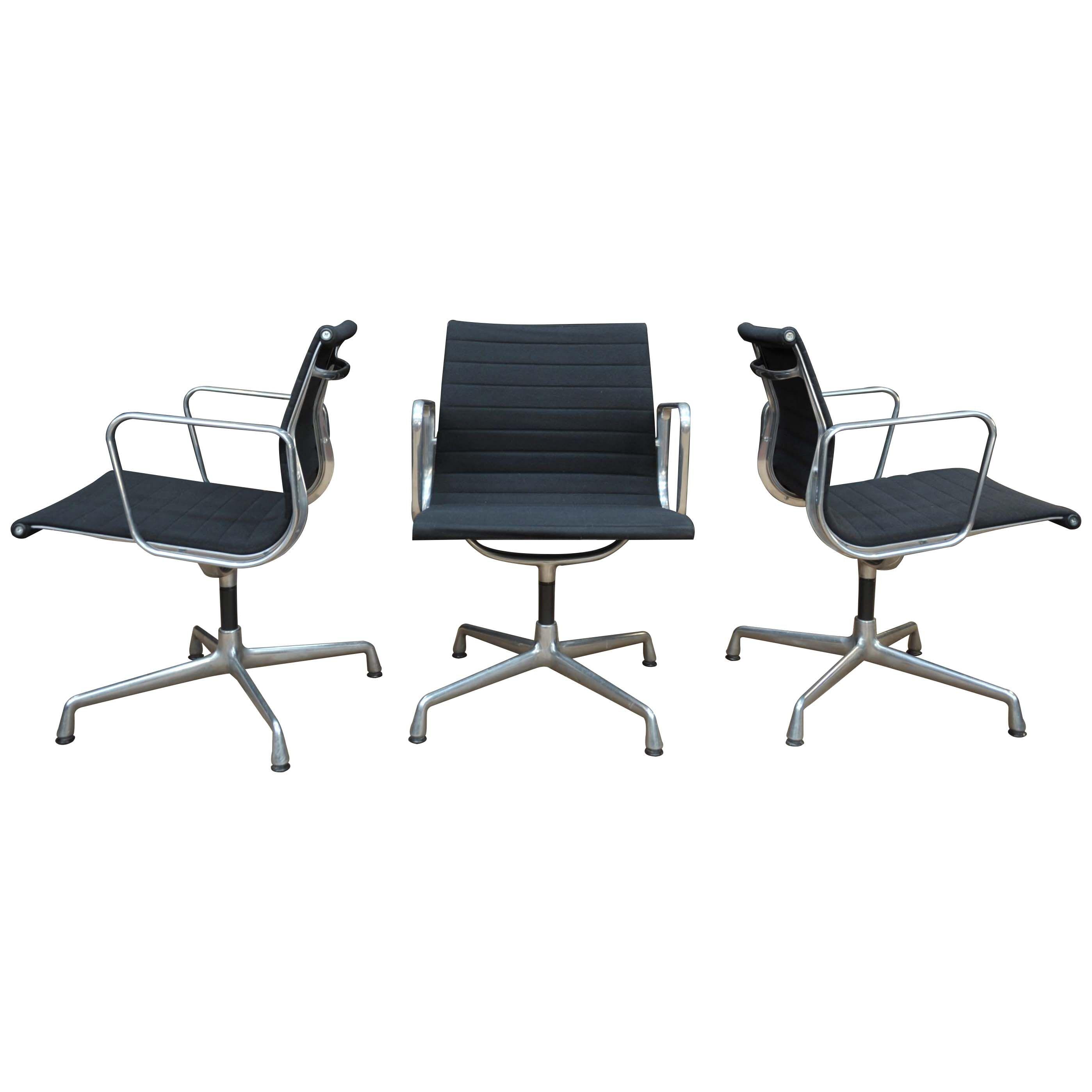 Set of 3 Swivel Chairs EA 108 by Charles Eames for Vitra