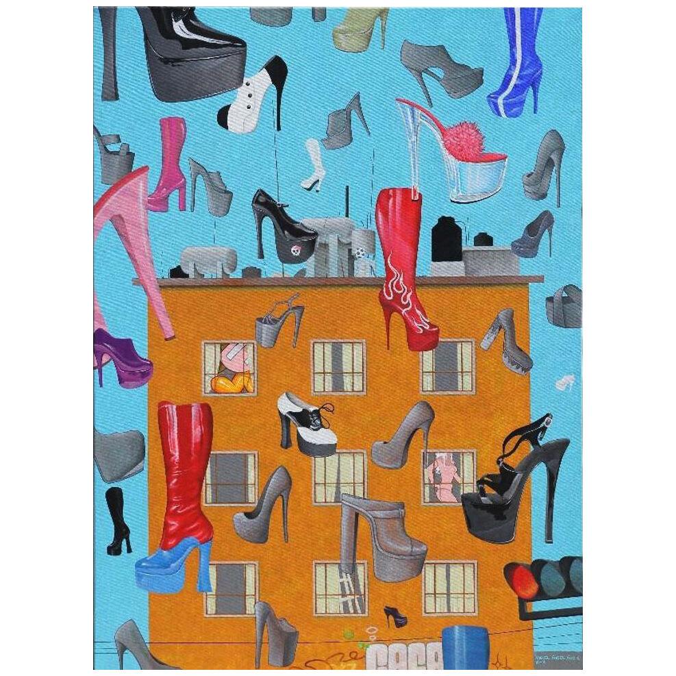 "Shoes Shoes II" Surrealist Contemporary Abstract Painting 2010s