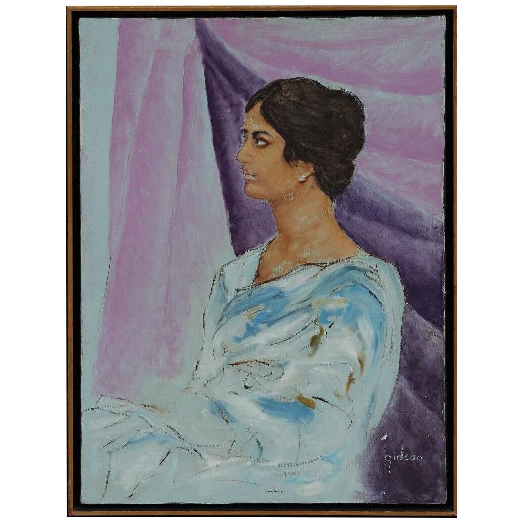 S. Sullivan Portrait of a Woman in a Naturalistic Style Oil Painting Mid 20th C