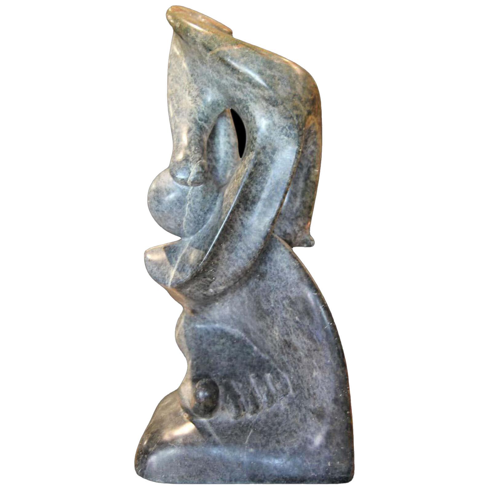 Abstract Figurative Marble Scuplture Signed Mario C: G: 1900s