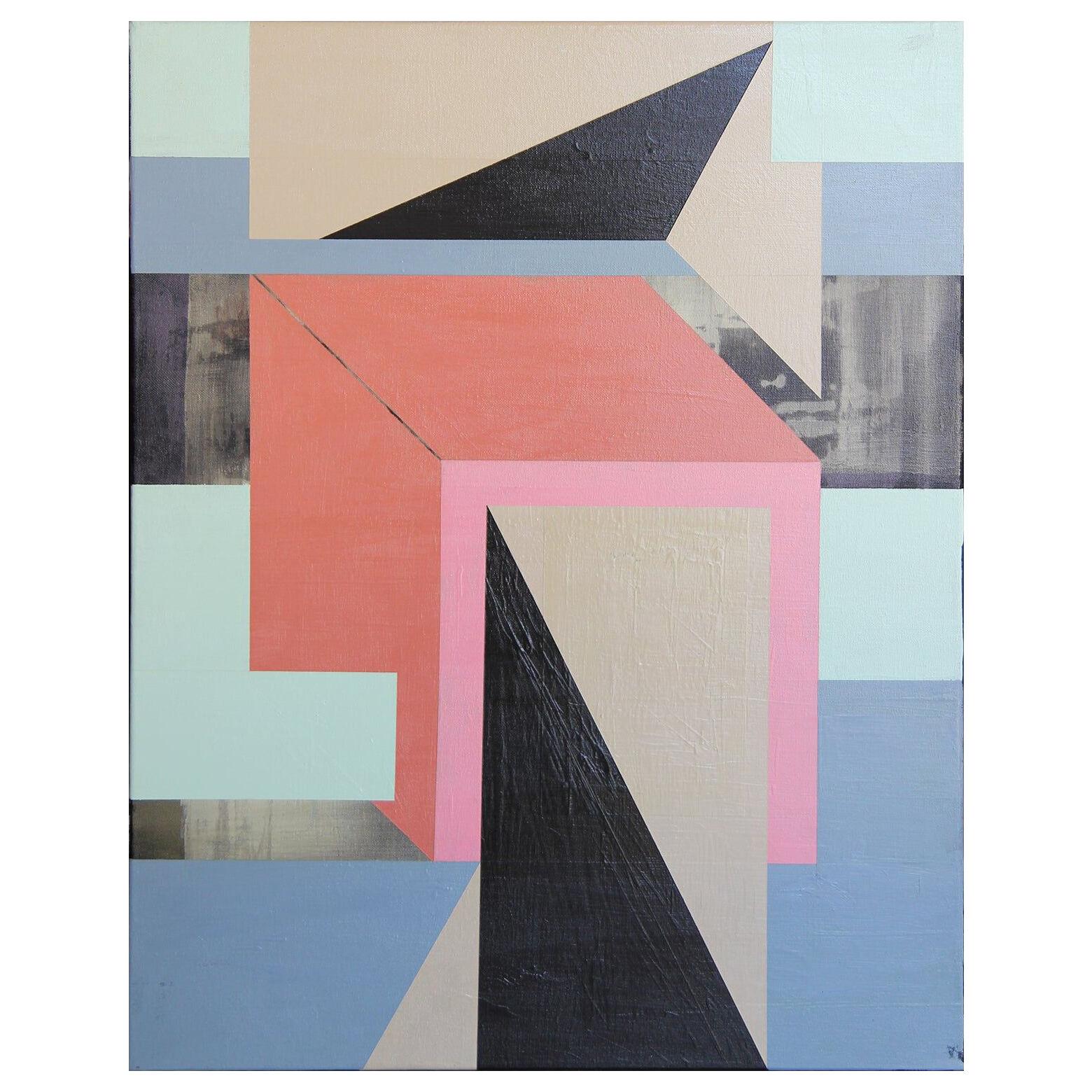 Untitled Geometric Pastel Toned Abstract Expressionist Painting