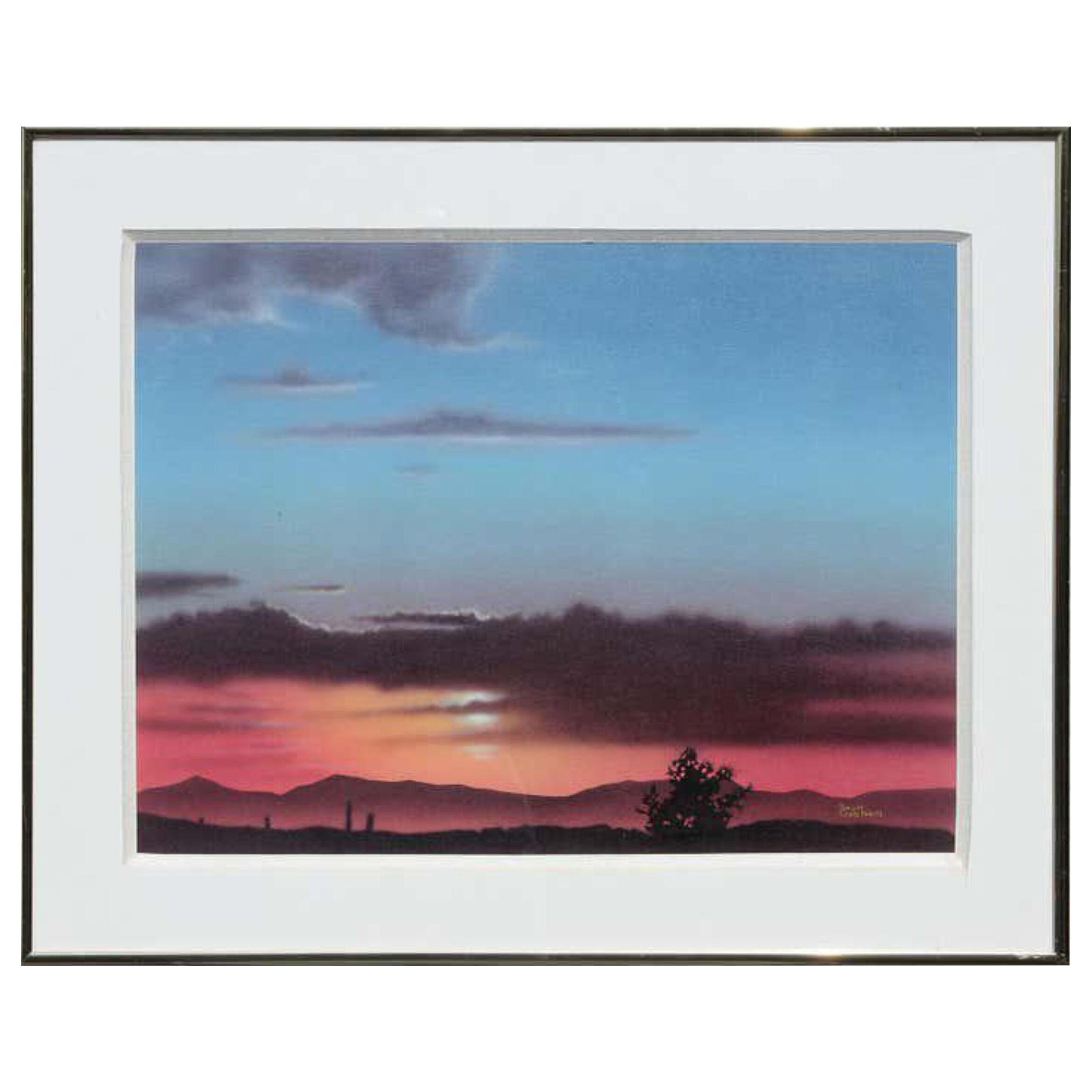 B Graham Realist Sunset Over Desert Mountainous West Texas Landscape