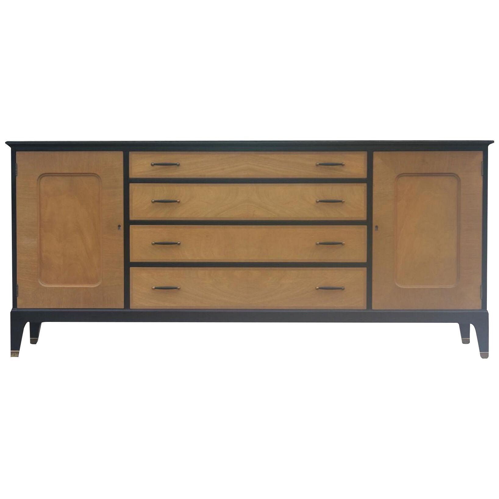 Modern Two-Tone Four-Drawer Credenza or Sideboard by Johnson Furniture
