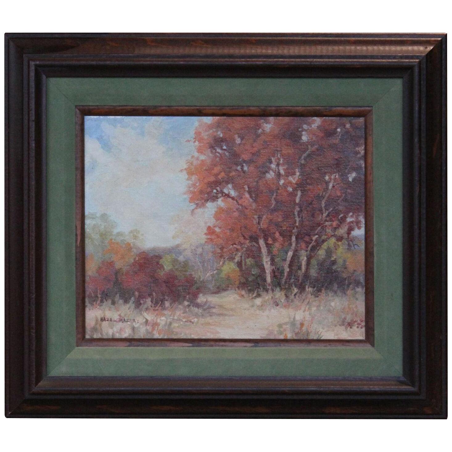 Fall Impressionist Oil Paint Landscape Early 20th Century