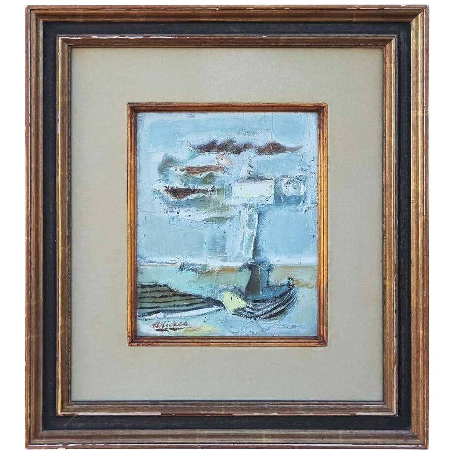 Late 20th Century Abstract Study for Seascape Oil Painting by David Adickes