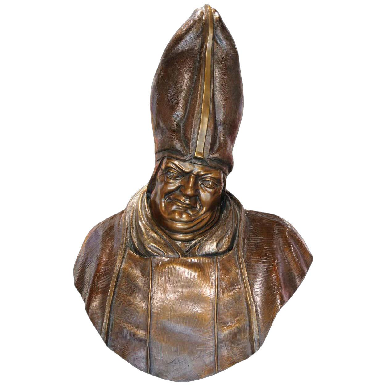 1990 Jerry Boyle “The Cardinal” Catholic Priest Bust Bronze Sculpture