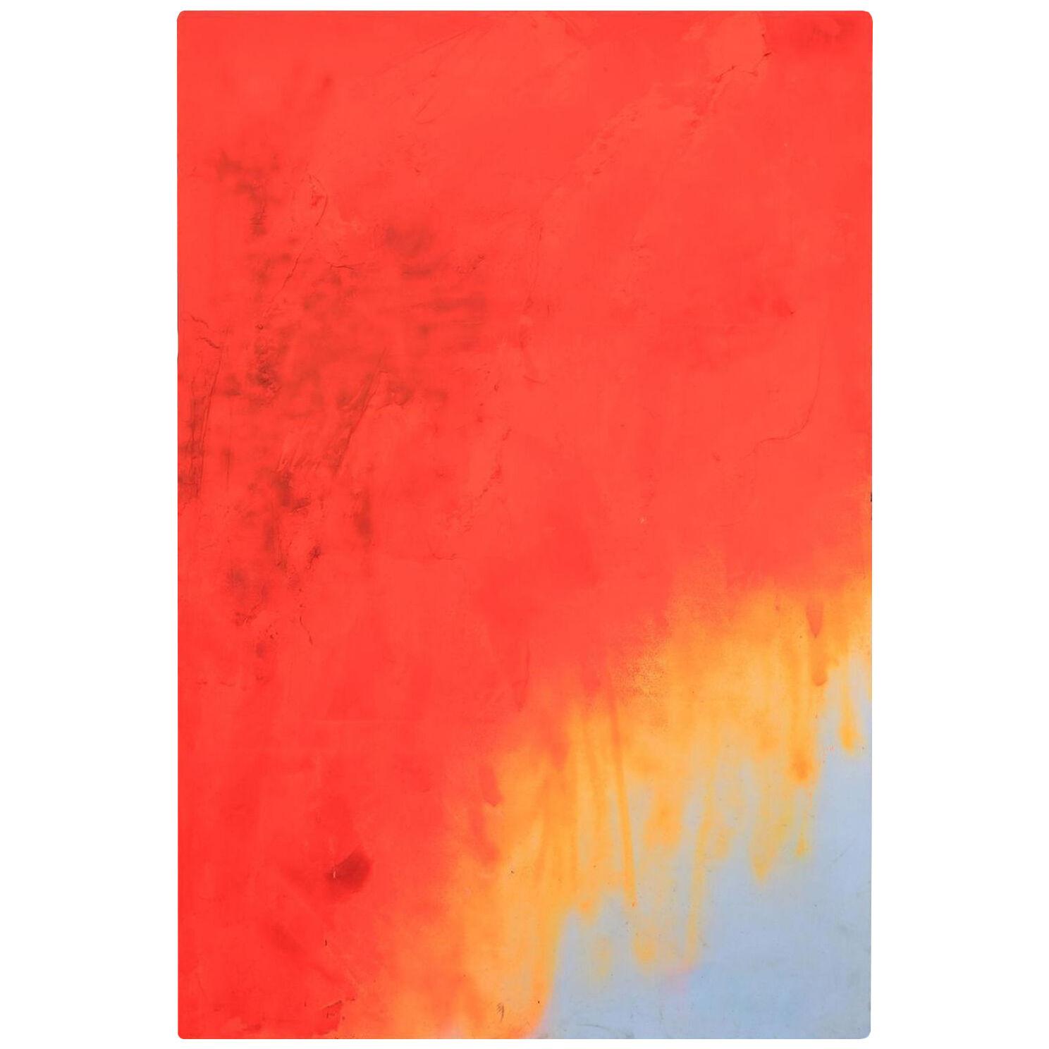 "Orange Monochrome 4" Large Expressionist Primary Color Impasto Painting