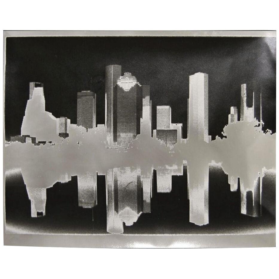 1960s "Houston Skyline" Black and White Sabbttier Photography