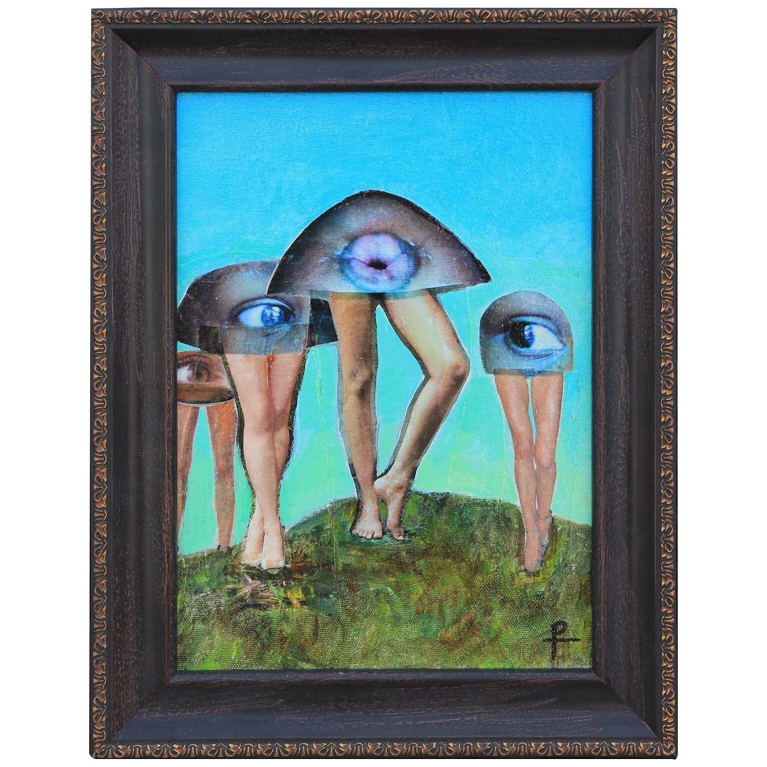 "Mushrooms" Contemporary Surrealist Collage Early 21st Century