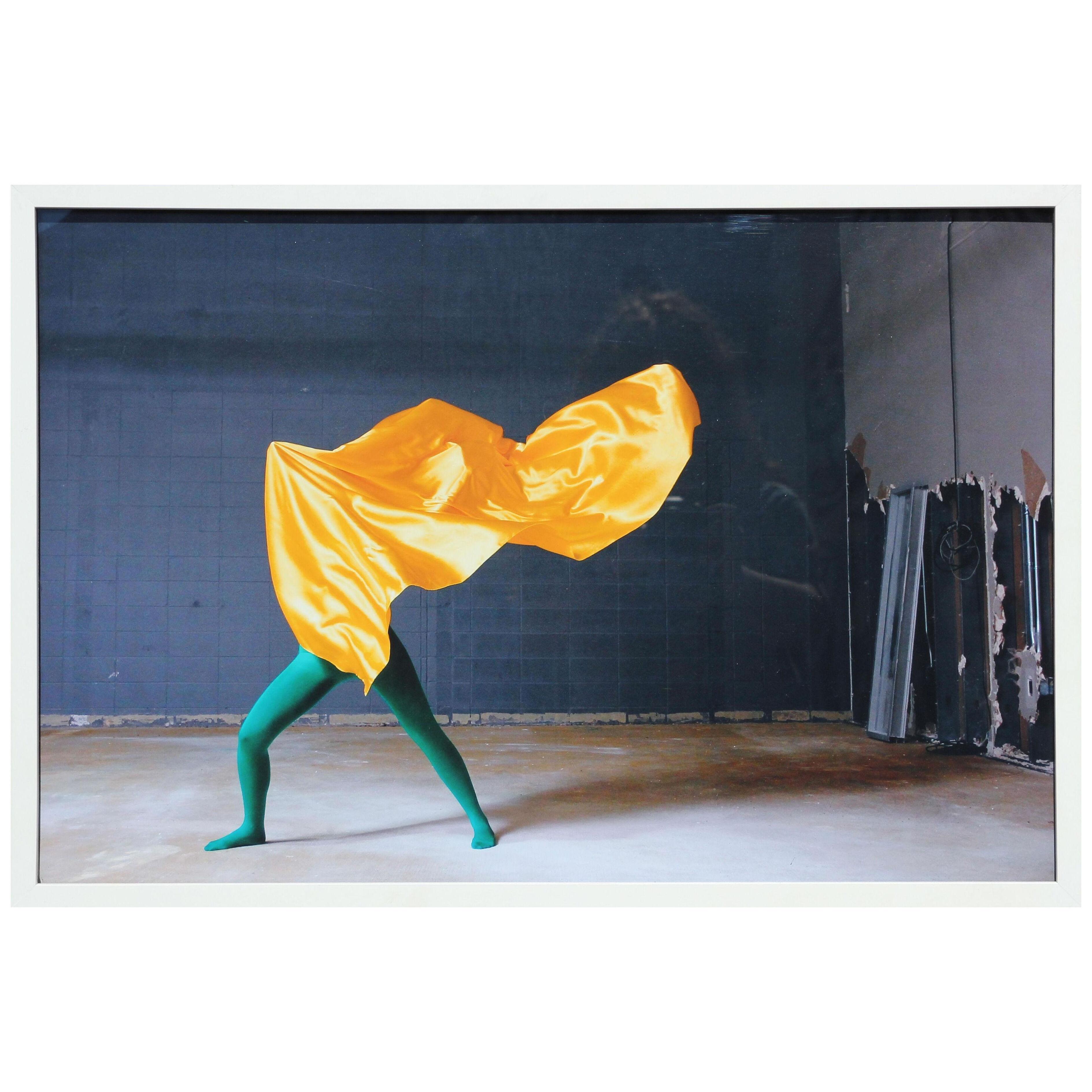 Contemporary Abstract Photograph of Dancer in Green and Yellow 21st Century