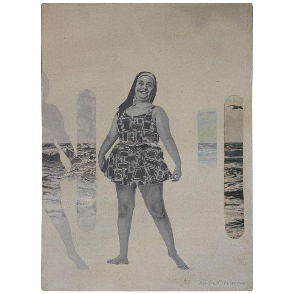 Mid-Century "Block Island Minuet" Acrylic Portrait Painting 1960s