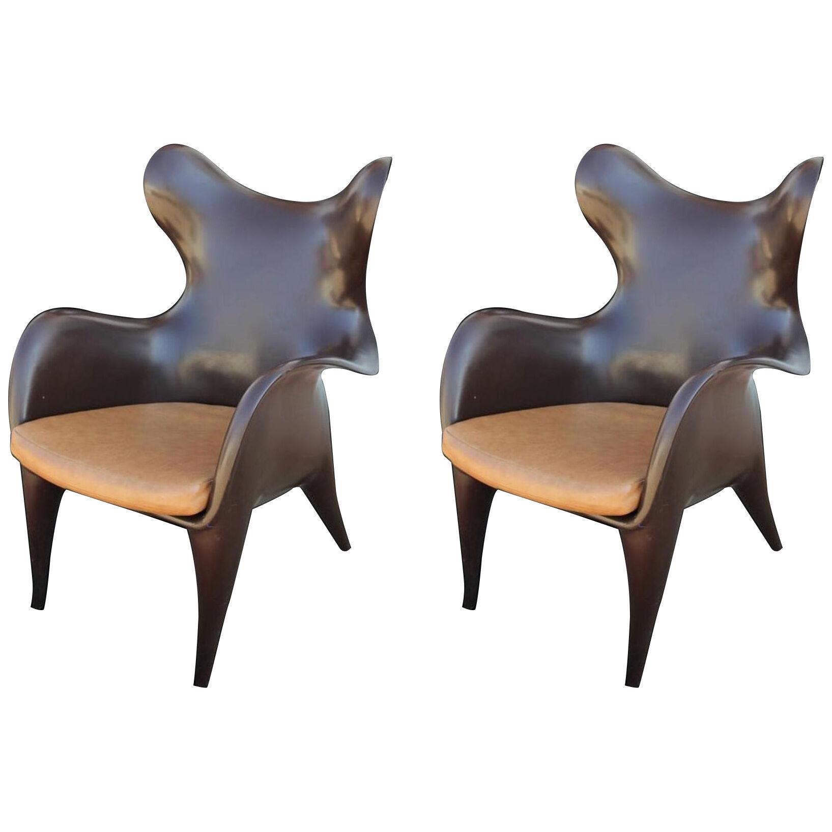 Modern Sculptural Johnnie Chairs by Jordan Mozer - a Pair