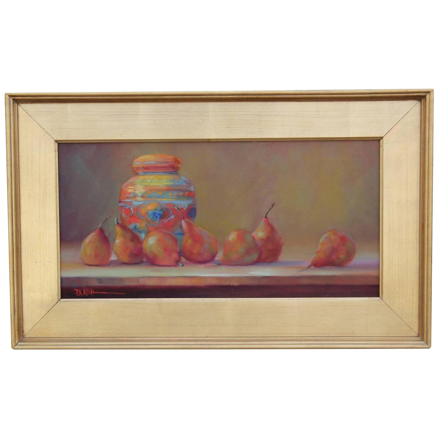 Vivid Impressionist Still Life Painting By P.K. King Late 20th Century