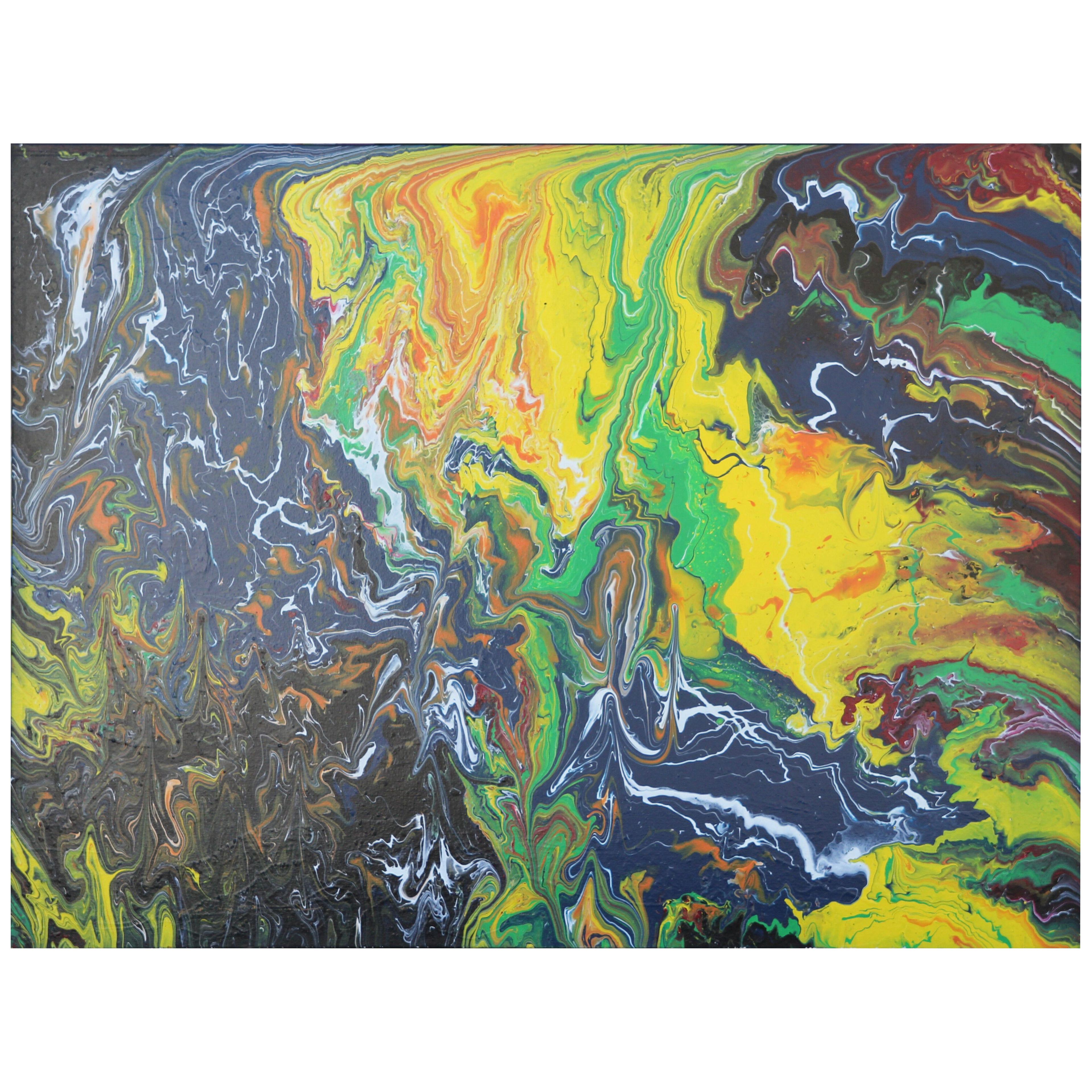 Contemporary Abstract Acrylic Pour Painting by Texas Artist	