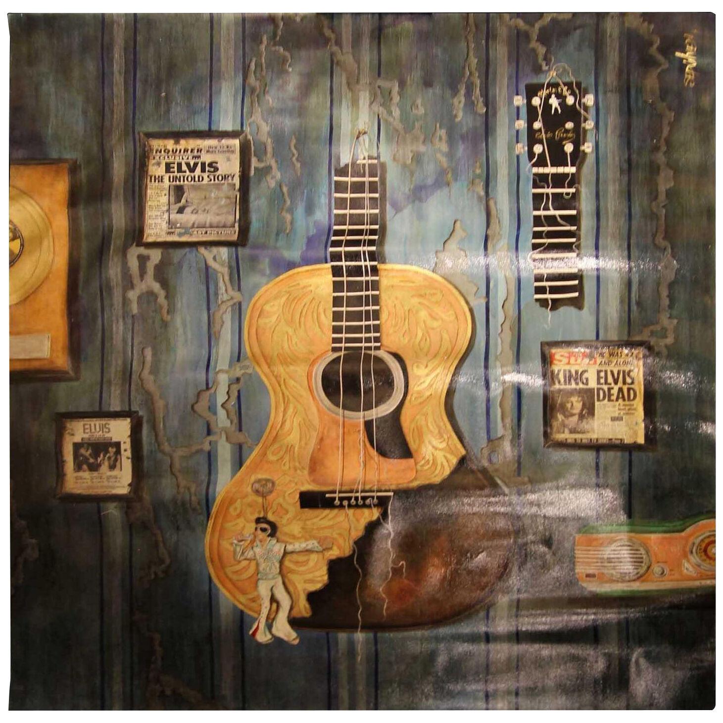Benjamin Sepulveda "The Broke Guitar of Elvis" Large Contemporary Mixed Media