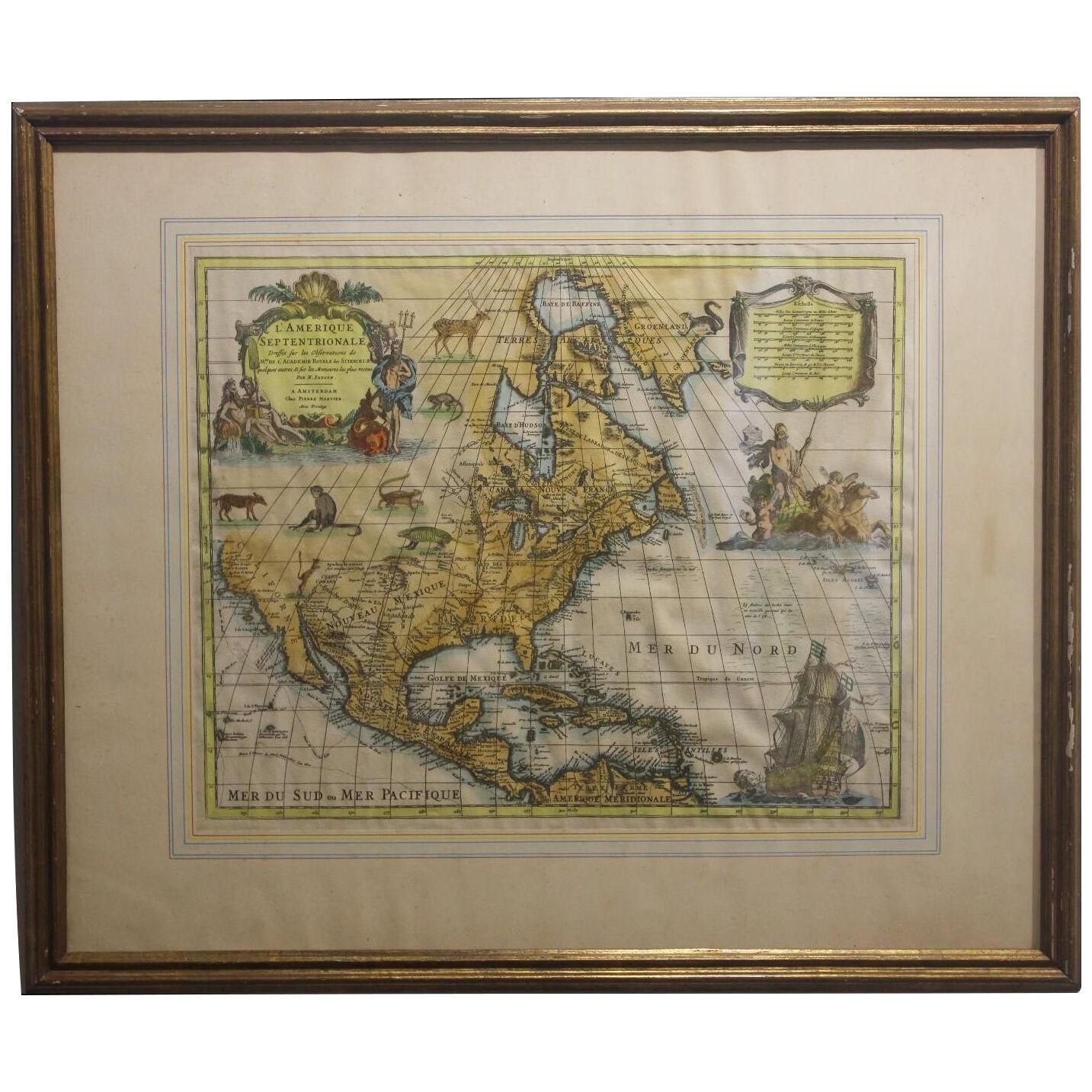 18th Century Traditional Engraving New Revised North America Map