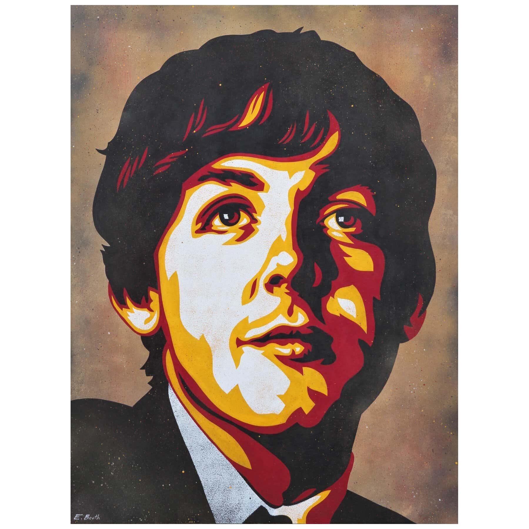 2021 “Paul McCartney” Abstract Portrait Painting by Ed Booth