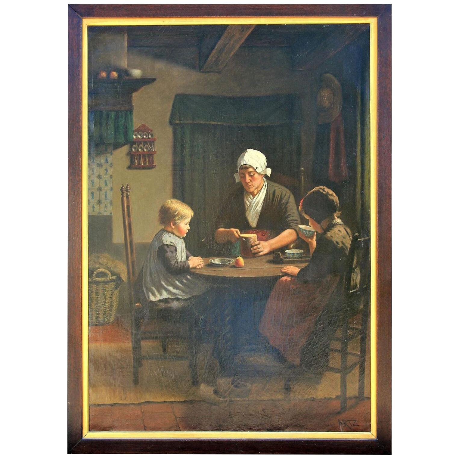 "Midday Meal" Replica Portrait In the style of David Adolf Constant Artz