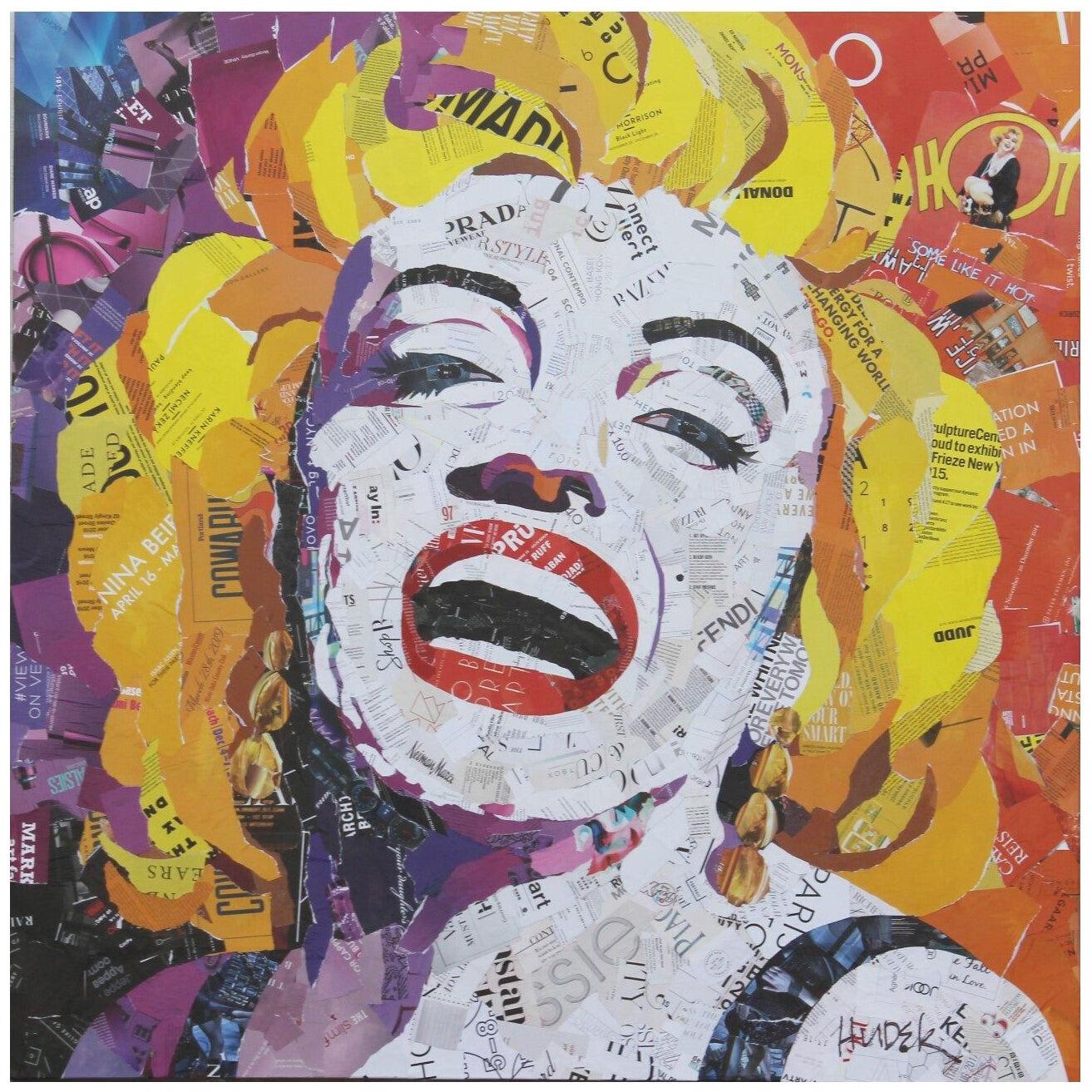 Colorful Pop Assemblage Portrait of Marilyn Monroe