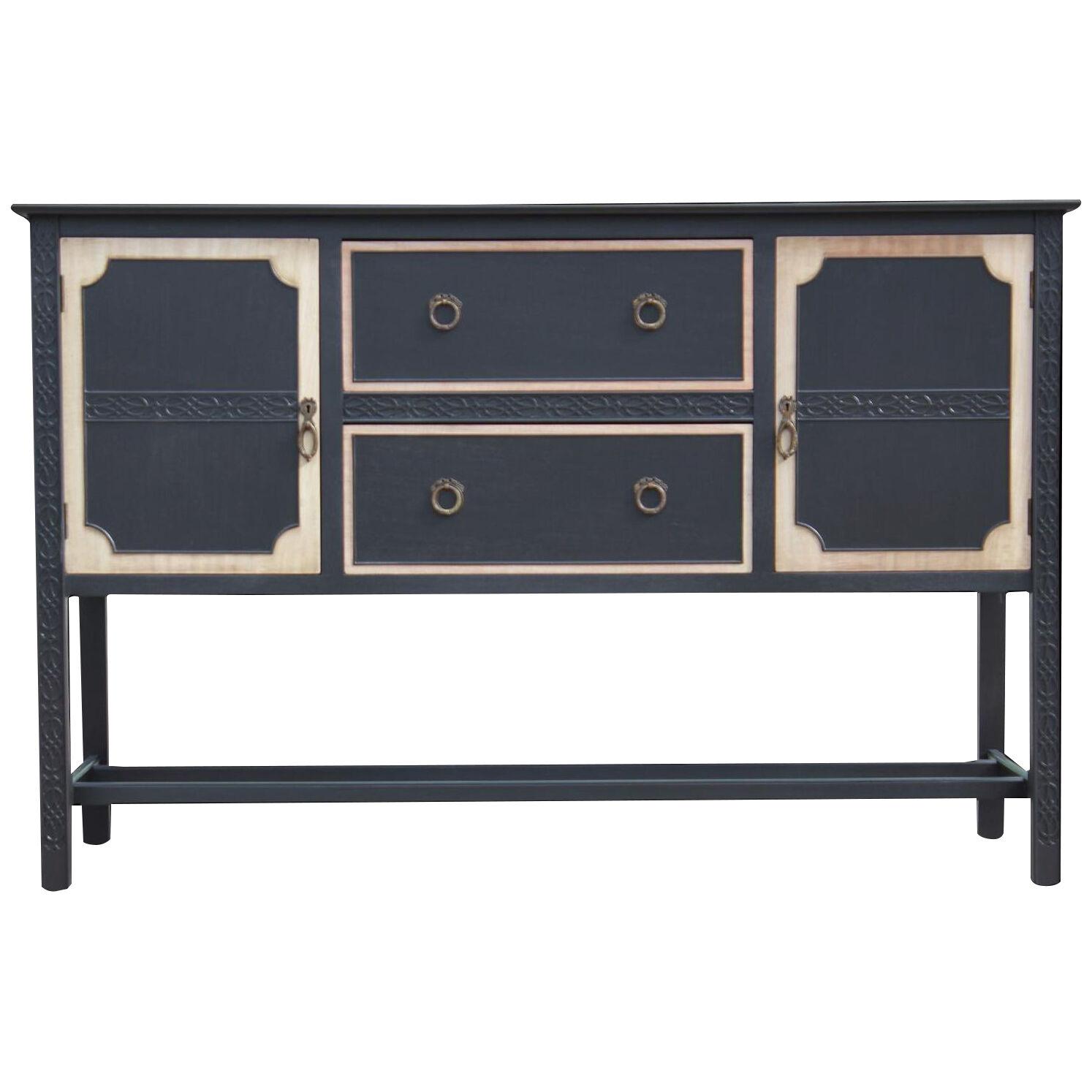 Custom Modern 1930s Chinese Chippendale Two-Tone Sideboard Credenza