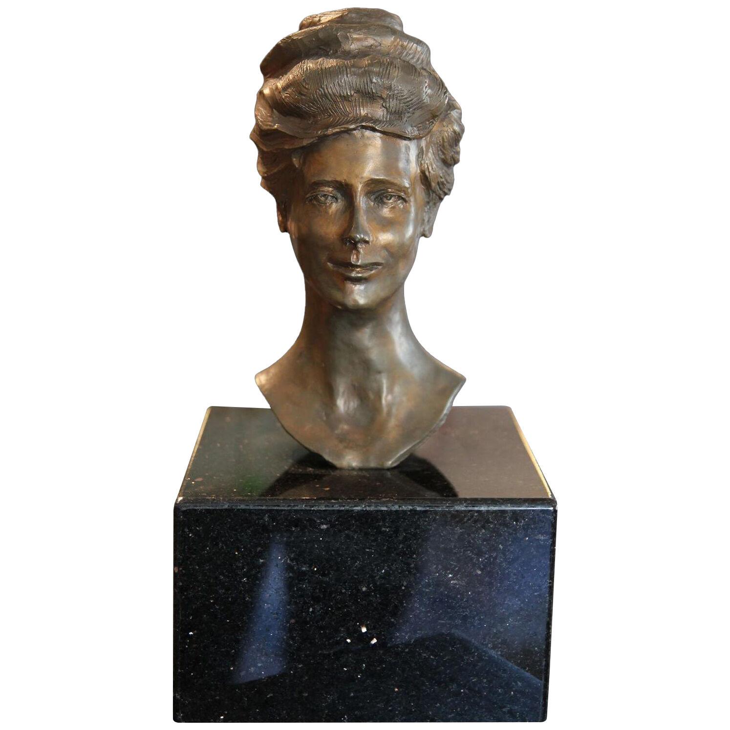 Bronze Portrait Bust of Ima Hogg Late 20th Century