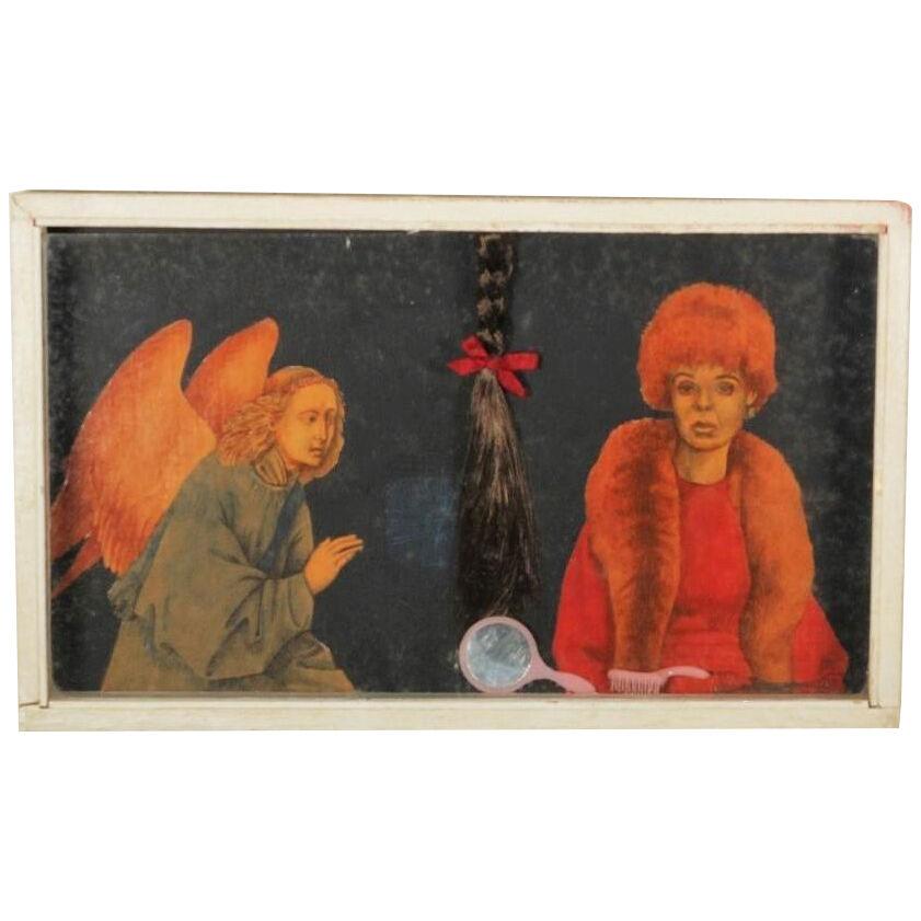 1960s "Assemblage Annunciation" Merode Altarpiece with Modern Woman