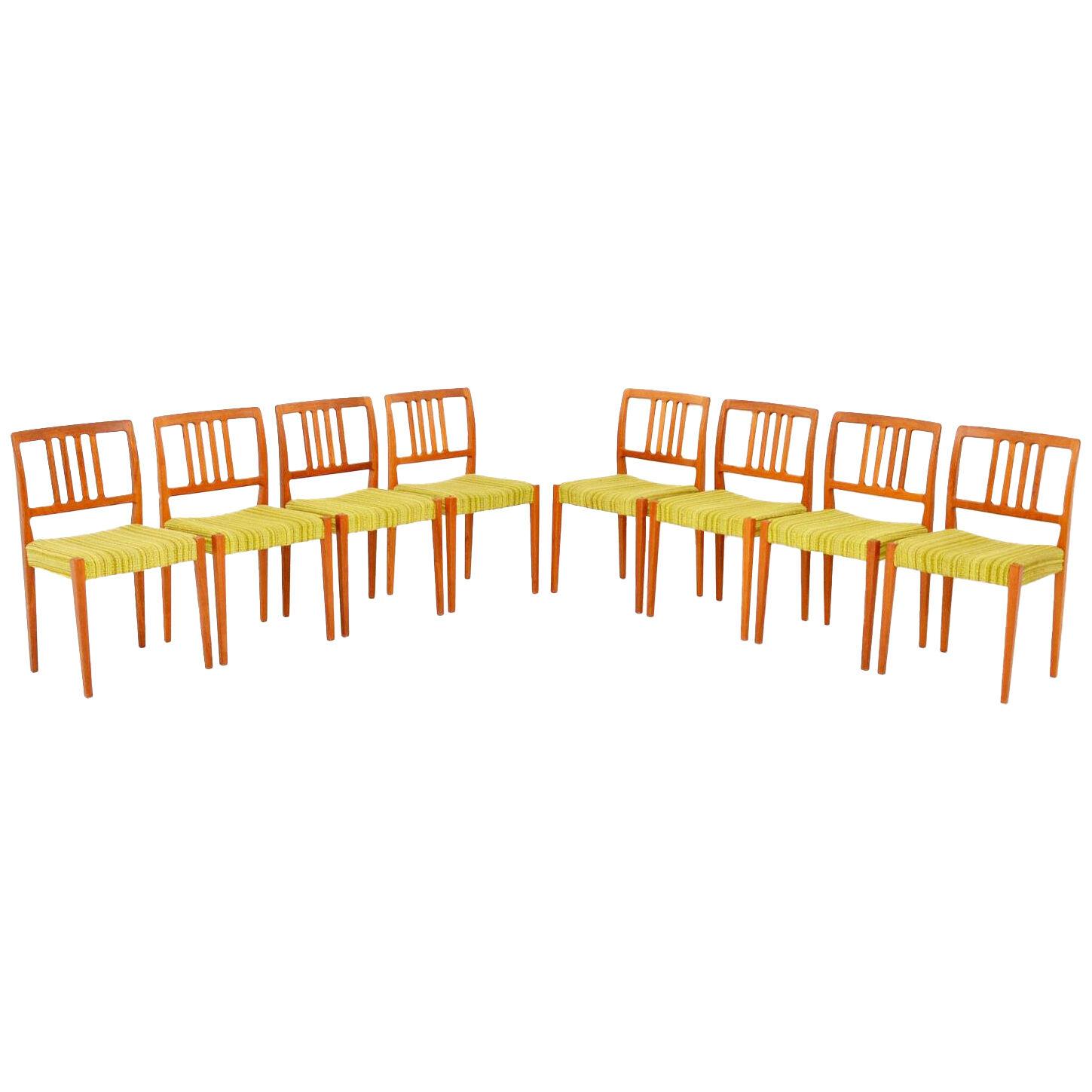 Set of 8 Swedish Teak Vintage Dining Chairs by Nils Jonsson