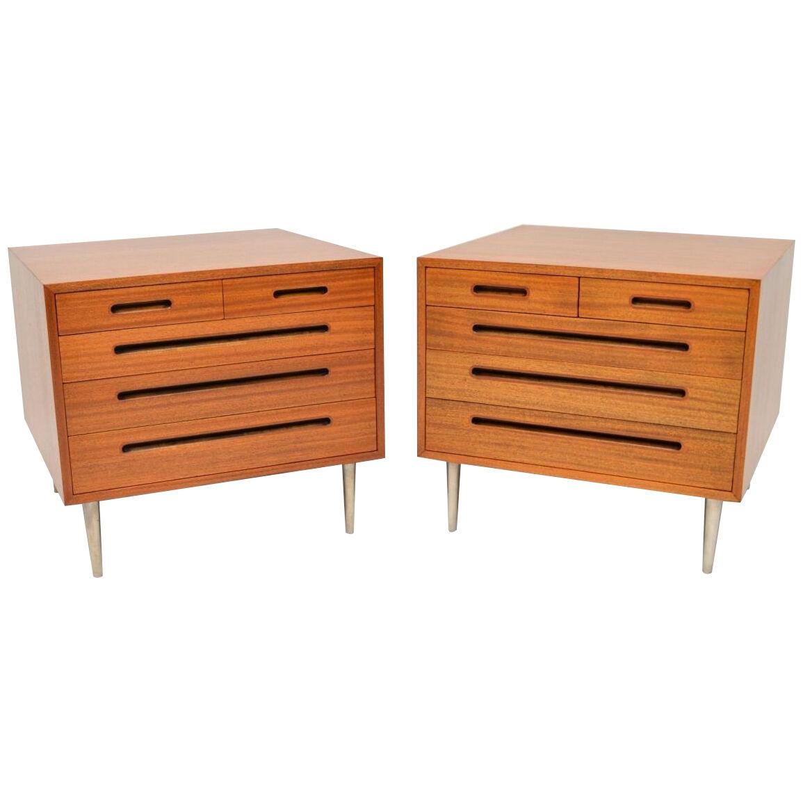 1960's Pair of Vintage Mahogany Chests by Edward Wormley for Dunbar