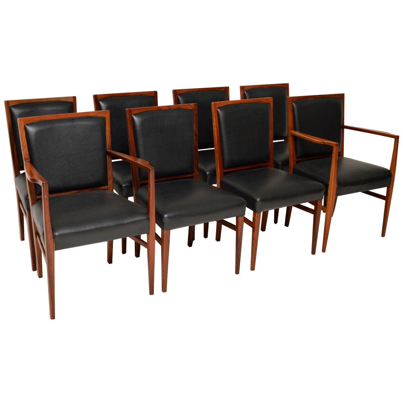 1970's Set of 8 Rosewood Dining Chairs by Gordon Russell
