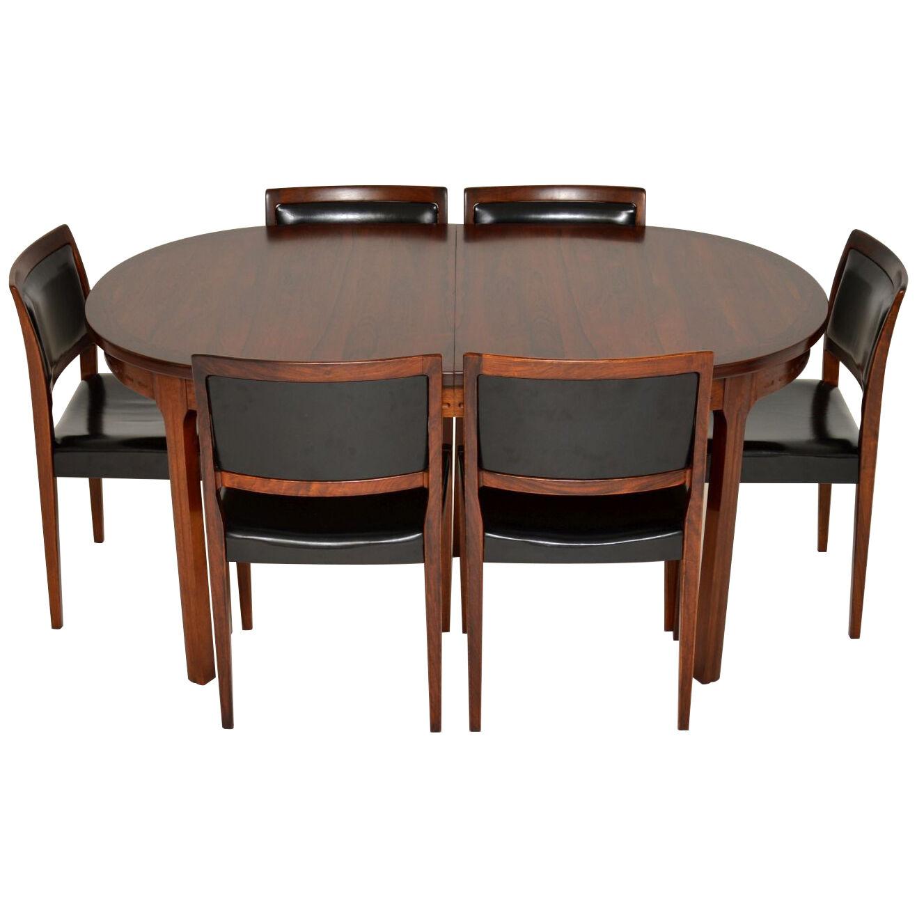 1960's Swedish Rosewood Dining Table & Chairs by Nils Jonsson
