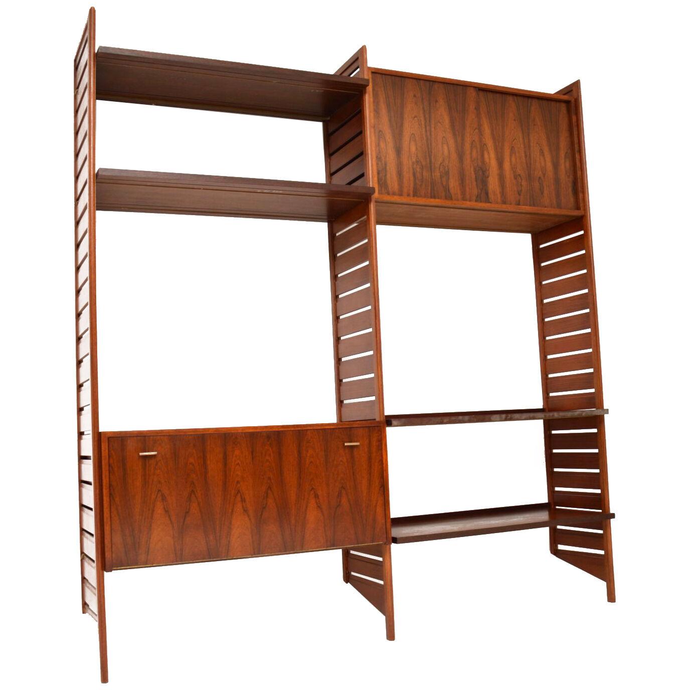 1960's Vintage Rosewood Ladderax Wall Unit Cabinet / Bookcase
