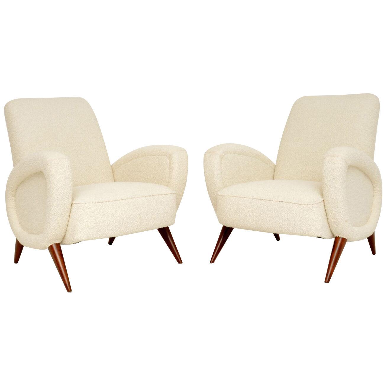 1960's Pair of Italian Vintage Armchairs Attributed to Marco Zanuso