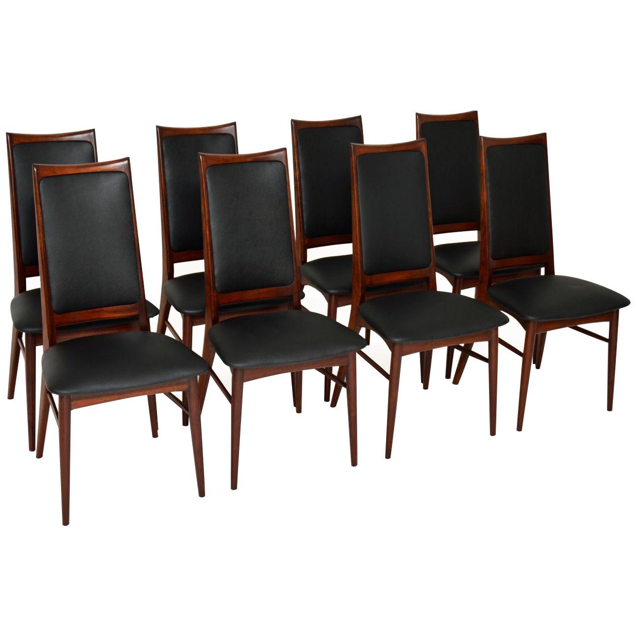 Set of 8 Vintage Danish Dining Chairs by Niels Koefoed
