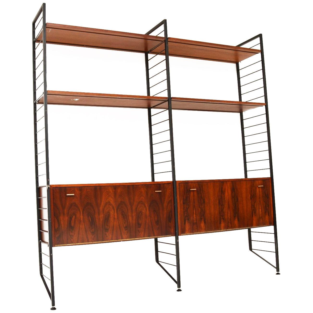 1960's Vintage Rosewood Ladderax Wall Unit Bookcase / Cabinet