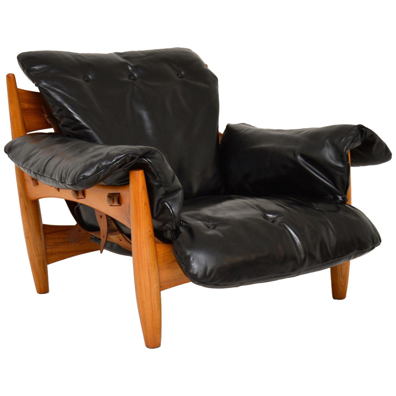 Vintage "Sheriff" Leather Armchair by Sergio Rodrigues for ISA