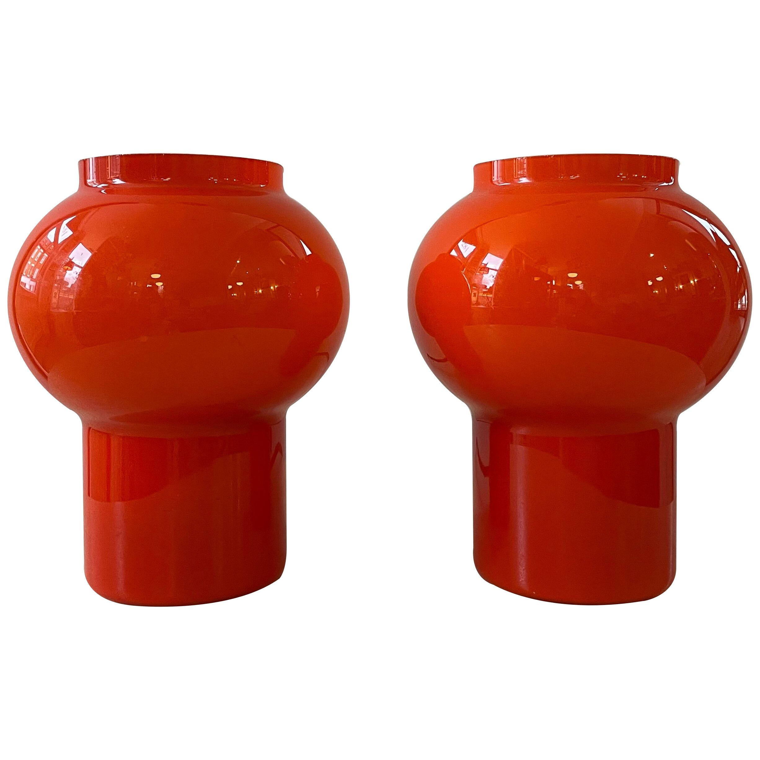 A Pair of 1970s Glass Table Lamps