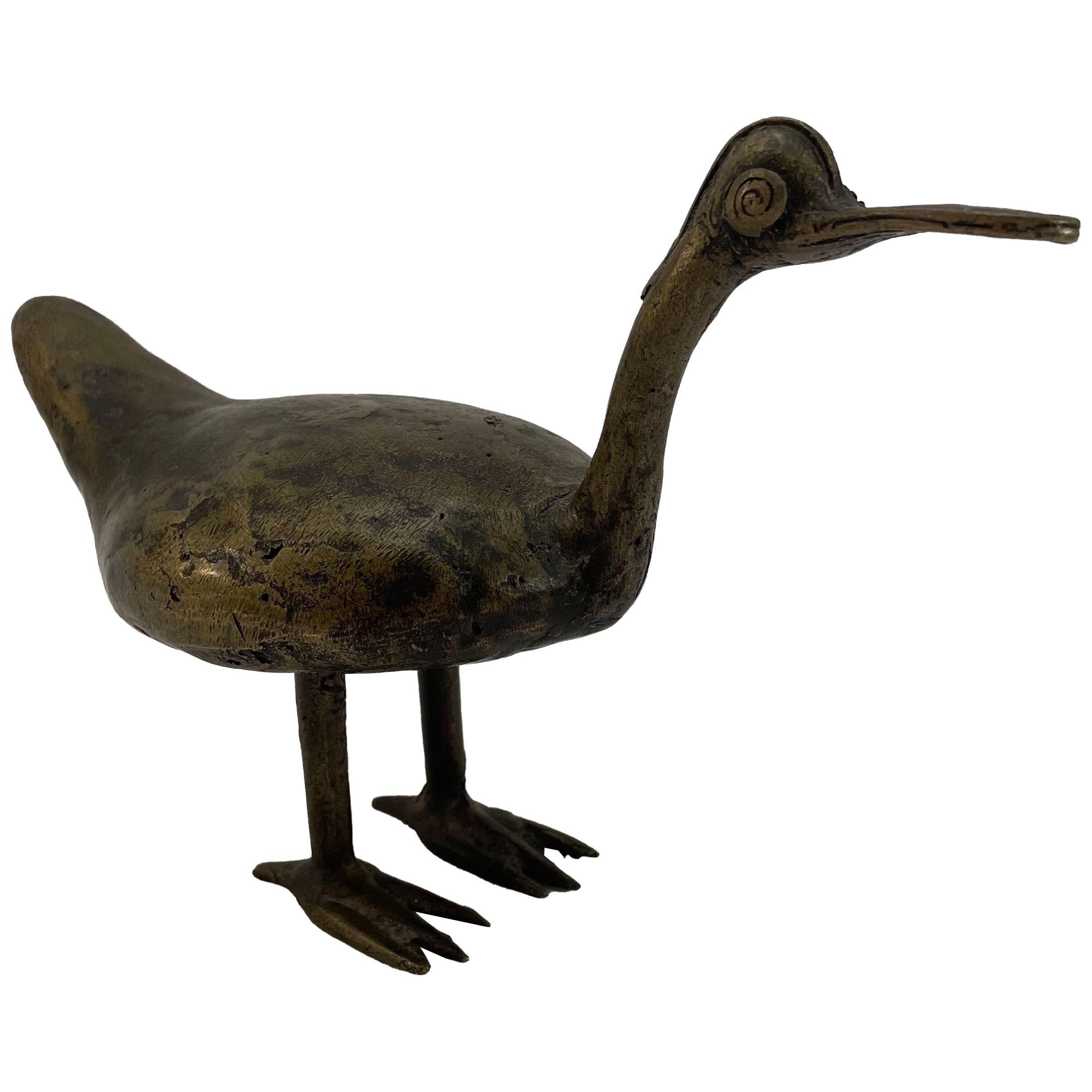 An African Duck Bronze Sculpture