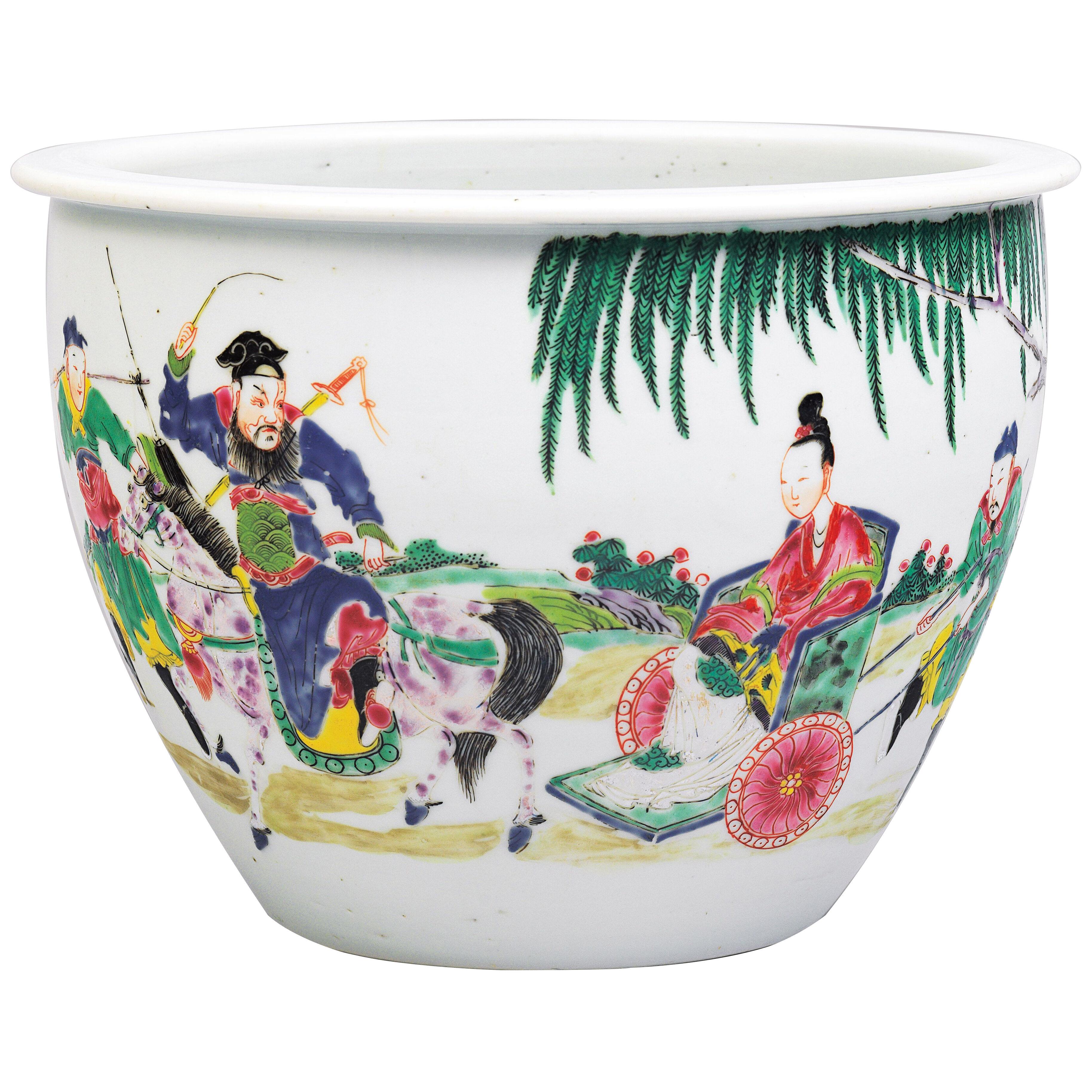 Chinese porcelain fencai, famille rose jardinière