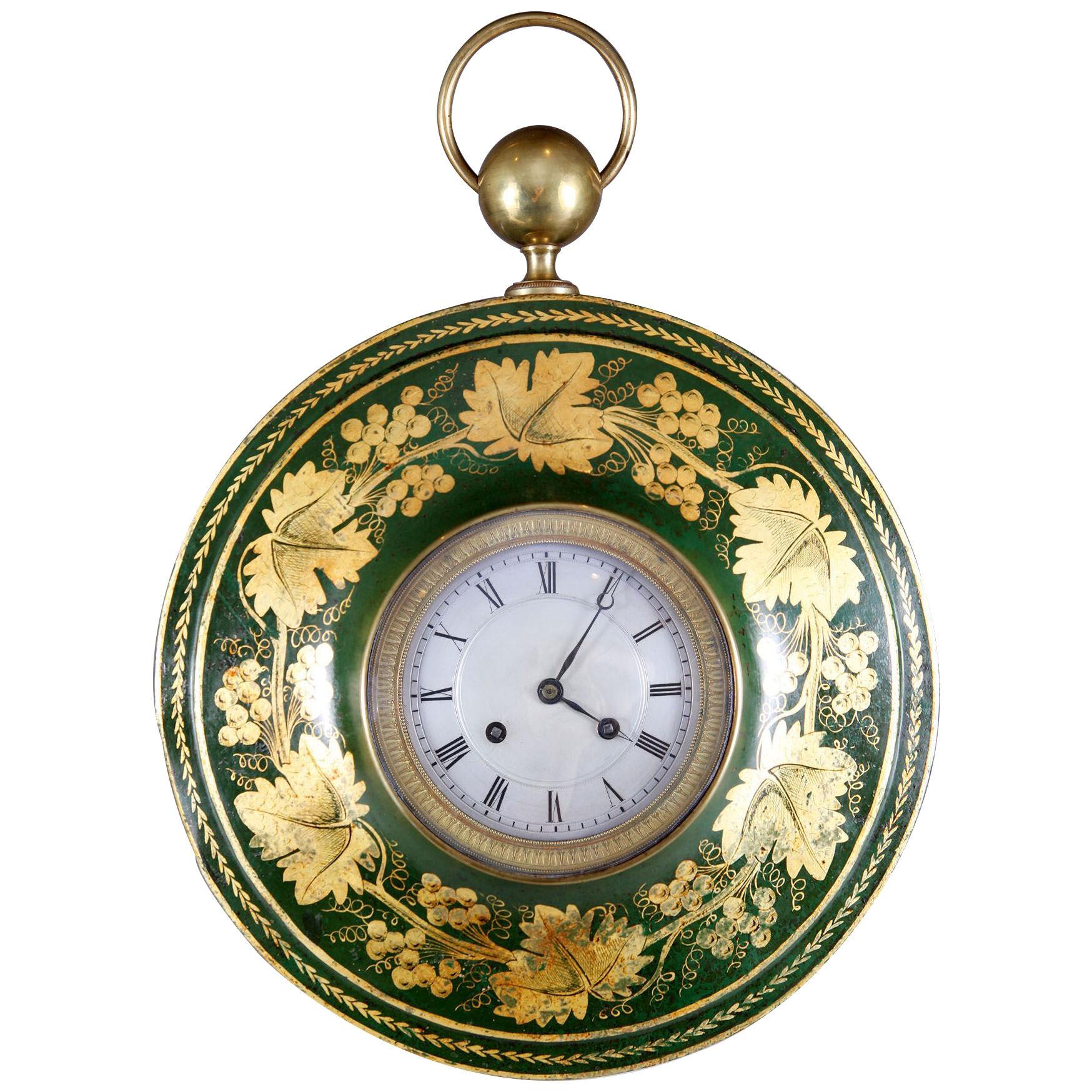 A late 19th century  tôle wall clock