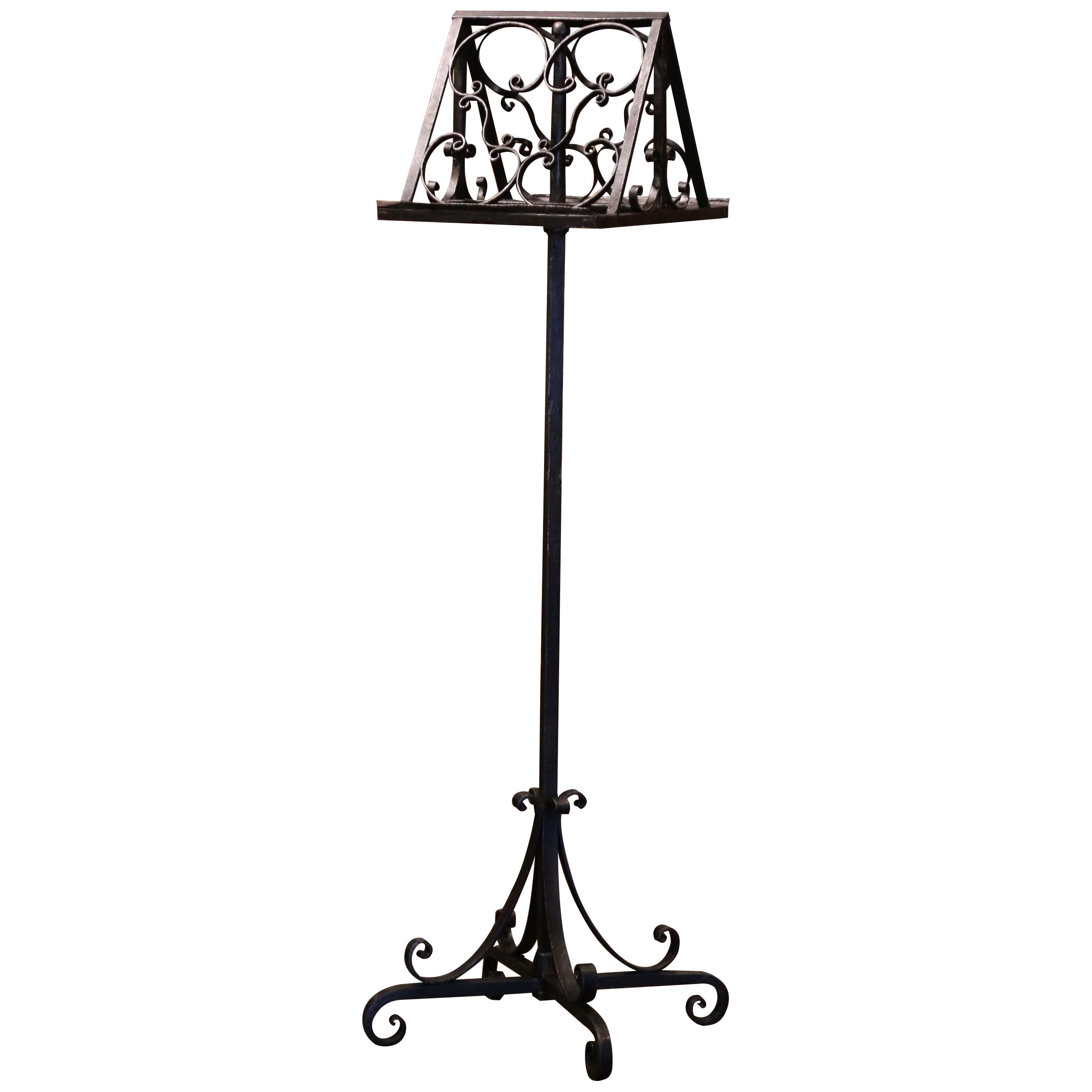 19th Century French Double-Sided Swivel Wrought Iron Music Stand Lectern