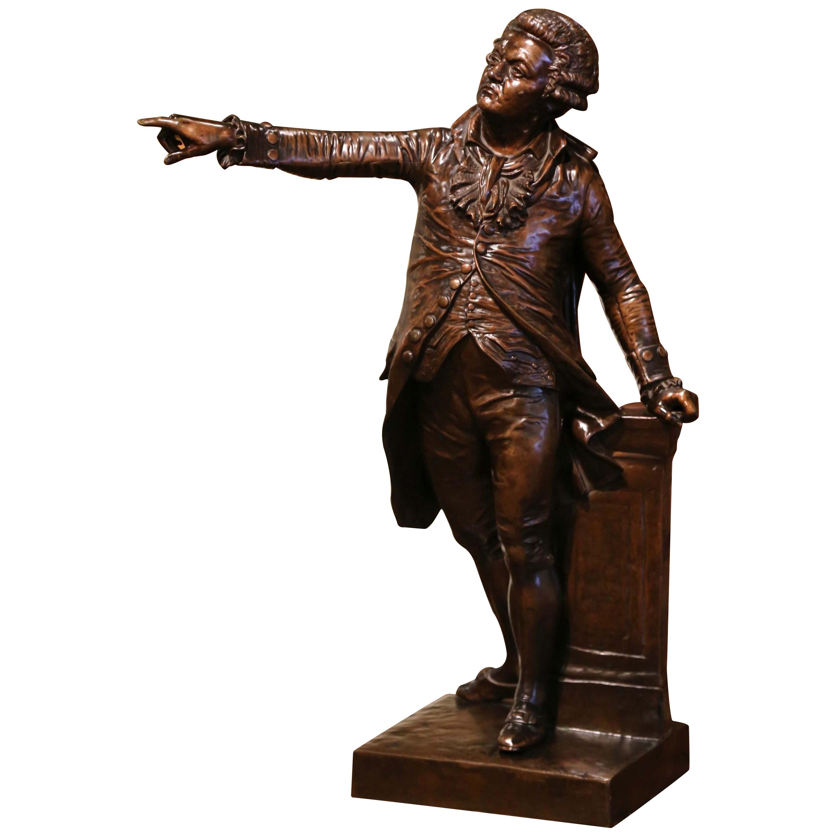 19th Century French Patinated Bronze Sculpture of Mirabeau by F. Truphene, 1857