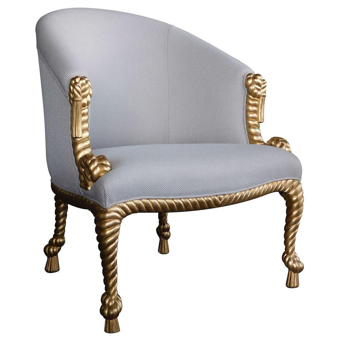 A shapely French Napoleon III style gilt-wood bergere
