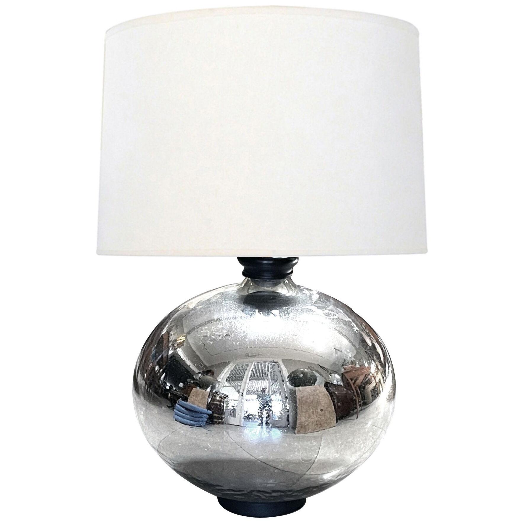 Massive mercury glass spheroid lamp