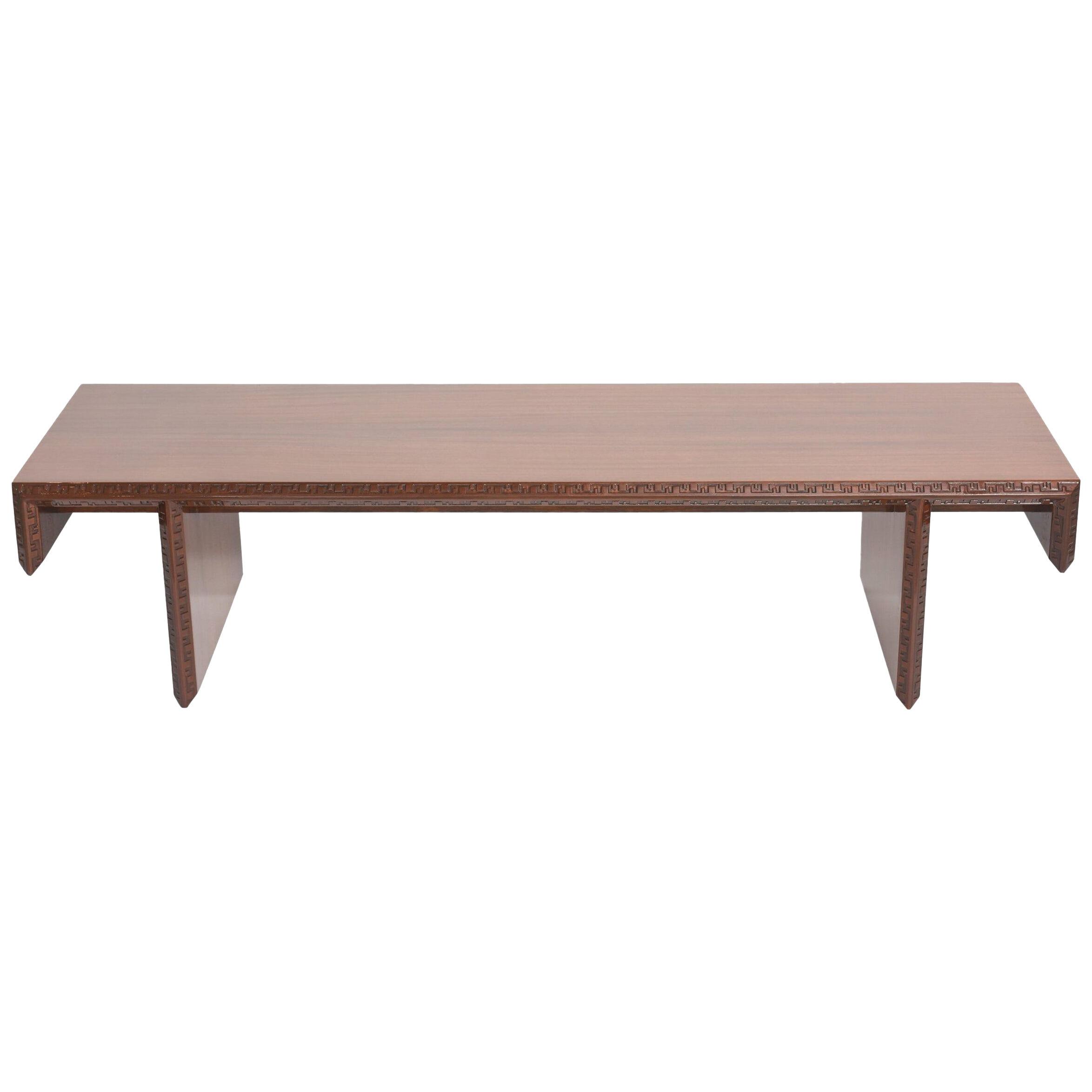 American Modern Mahogany "Taliesin Group" Low Table or Bench, Frank Lloyd Wright