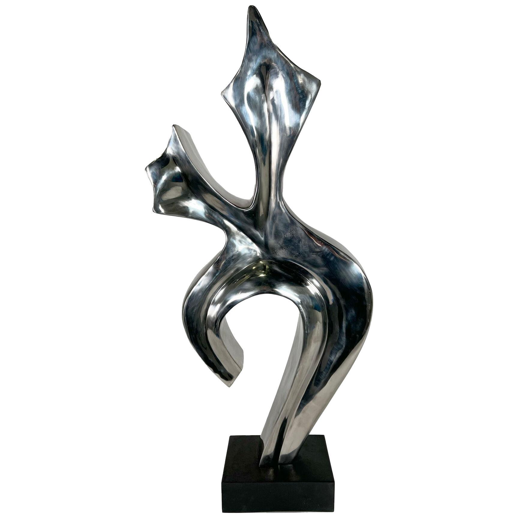 "Joy" Swiss Modern Stainless Steel Abstract Sculpture, Evelyne Brader-Frank