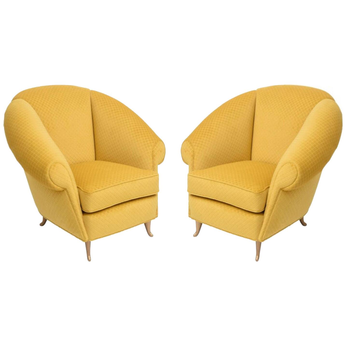 Pair of Italian Modern Lounge Chairs, Gio Ponti for ISA, Model 12690, 1950's
